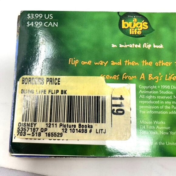 Disney's A Bug's Life 1998 An Animated Flip Book 2 Movie Scenes - Picture 9 of 9